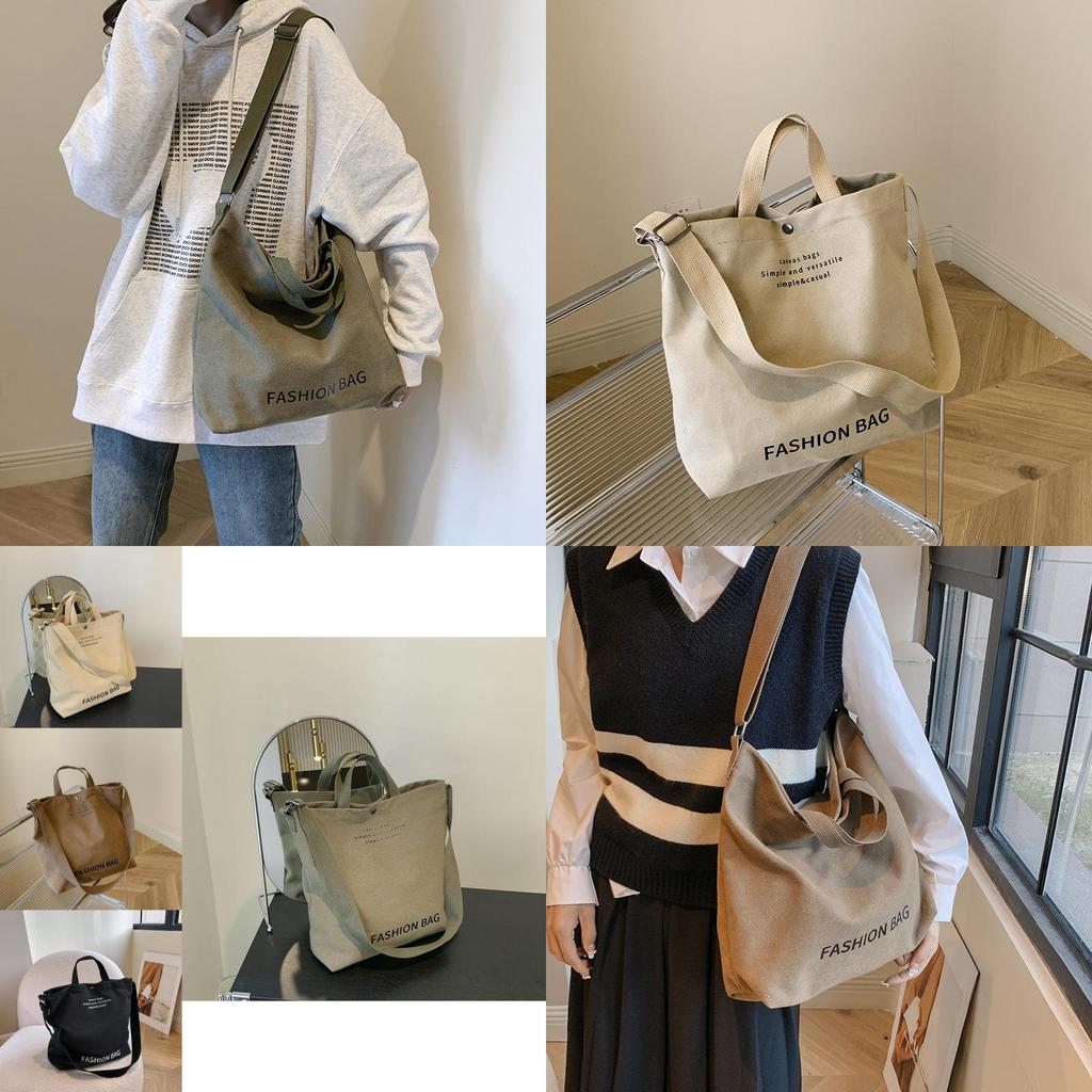 Large Capacity Stylish Canvas Shoulder Bag For Women Ideal For Autumn Commutes
