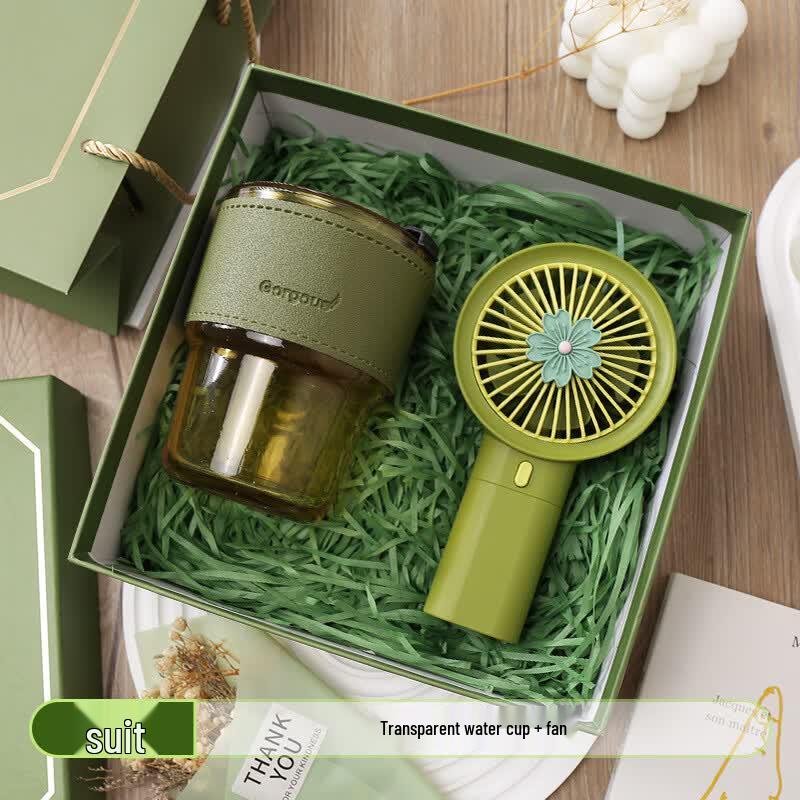 AQ Festive Drinkware & Accessory Gift Sets Straw Cup + Fan