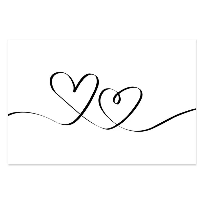 Black White Romantic Hand In Hand Canvas Painting Poste Love Quotes Wall Art Print Fashion Picture Couples Lovers Room Decor