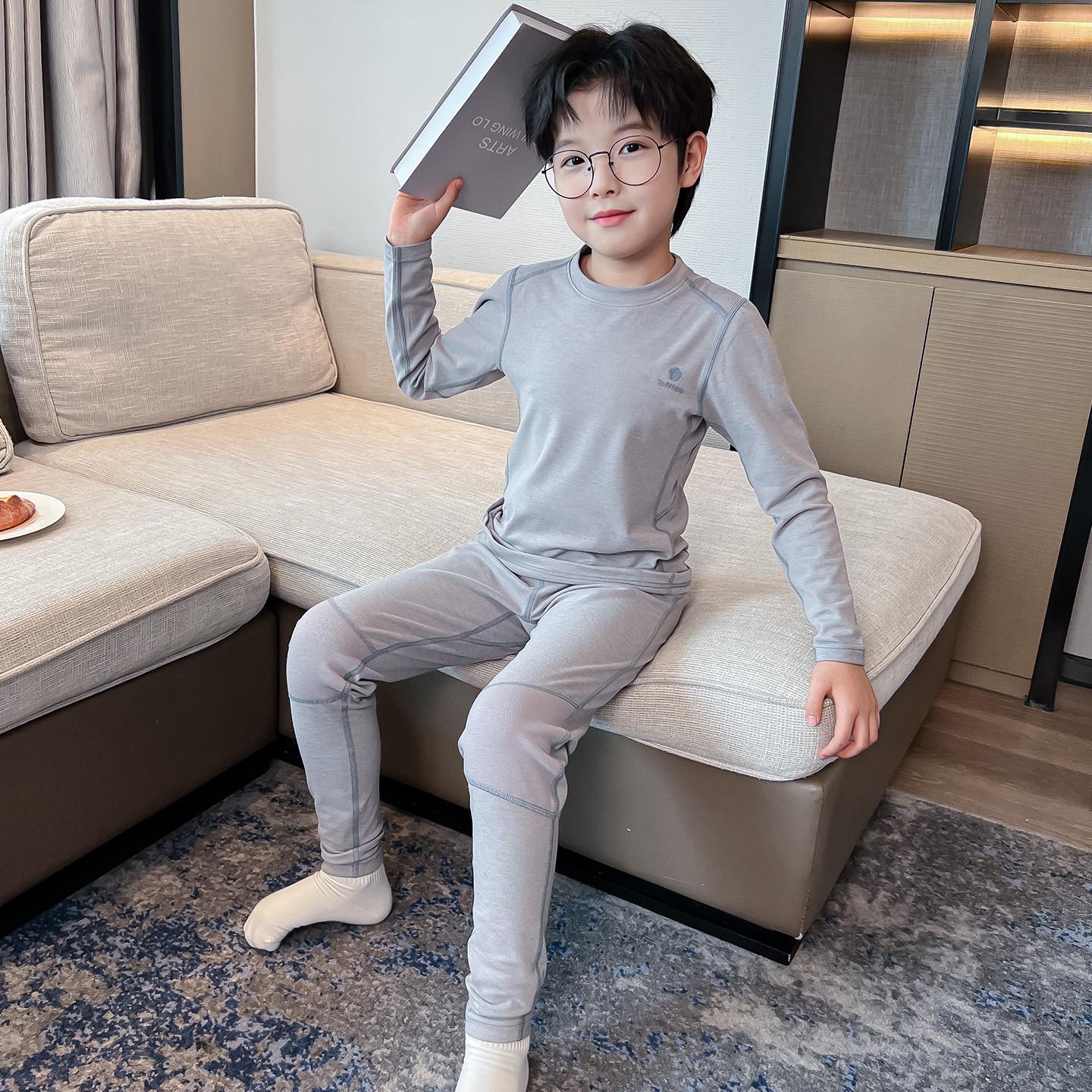 Boys 2025 New Style German Velvet Warm Pajama Set - Autumn/Winter 120 cm