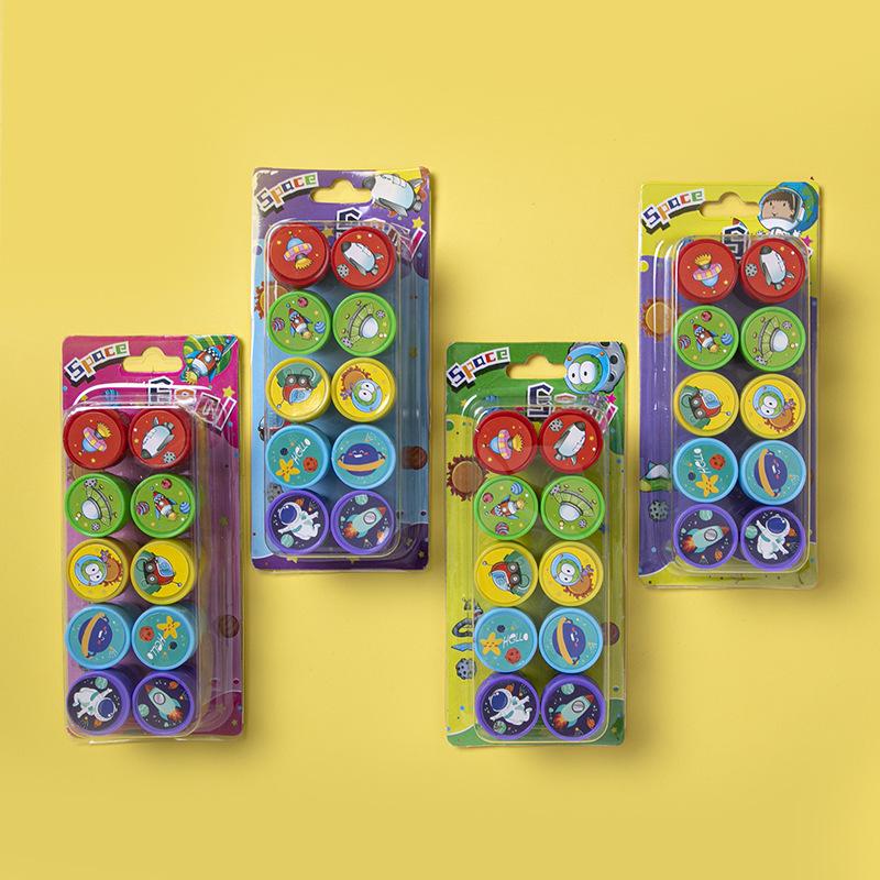 10pcs/set Children Gift Space Round Stamp Set