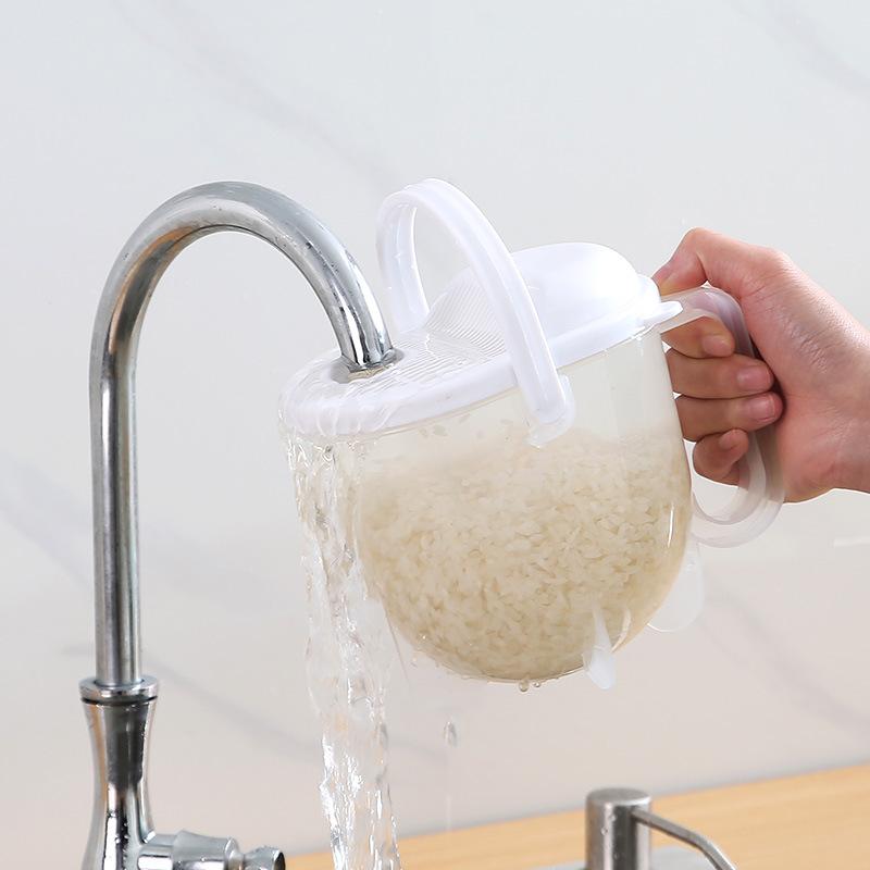 1PCS Automatic  Rice Washer Machine Fast Grain Cleaner Strainer  Colander Basket Kitchen Tool For Effortless Rice Washing Filter