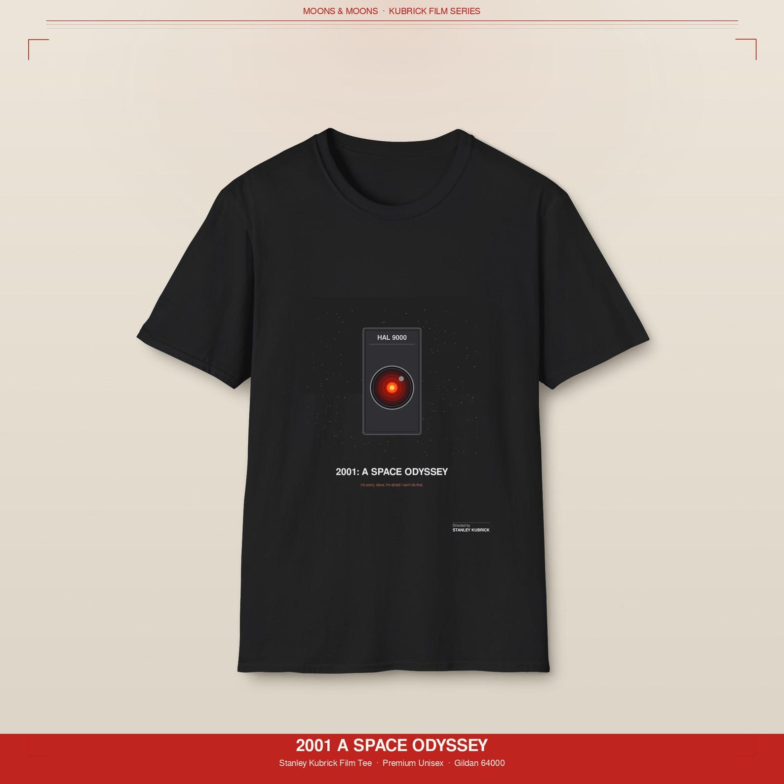 2001 Space Odyssey Tshirt Stanley Kubrick Film Tee | HAL 9000 Sci Fi Movie Shirt 2XL