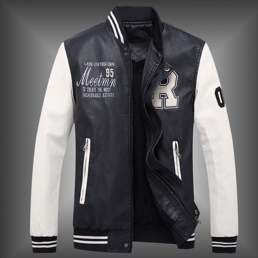 Men's Leather Jacket Men's PU Leather Jacket Top Washed New Men's Clothing