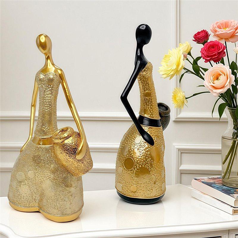 Resin Figure Holding Jar Sculptures Home Decor Abstract Modern Female Body For Desktop For Home Living Room
