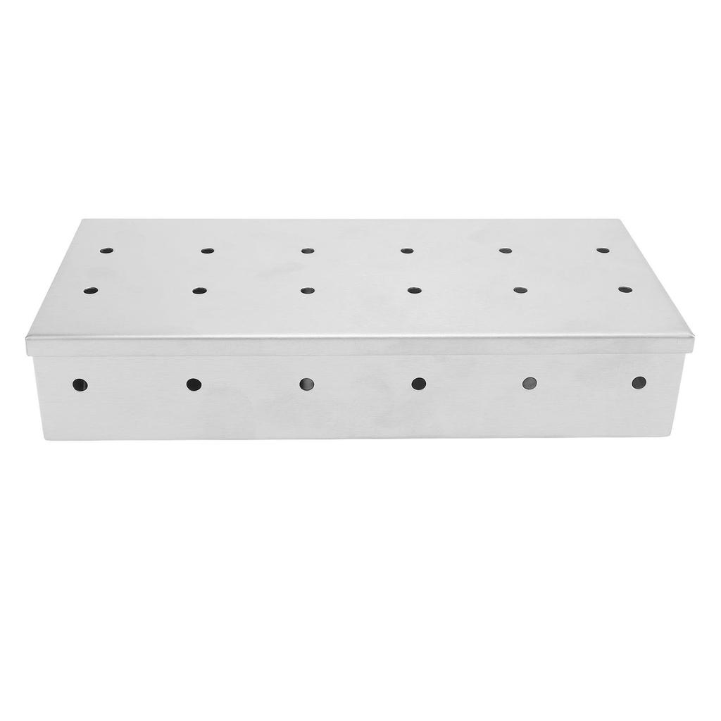 Smoker Box Professional Rectangular Add Smokey BBQ Flavor Stainless Steel Smoker Box for Barbecue Grilling Accessories