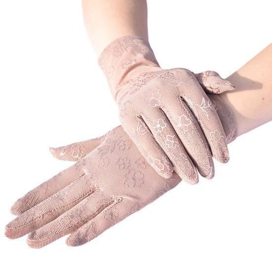 Fashionable and Breathable Mesh Short Gloves for Elegant Ladies