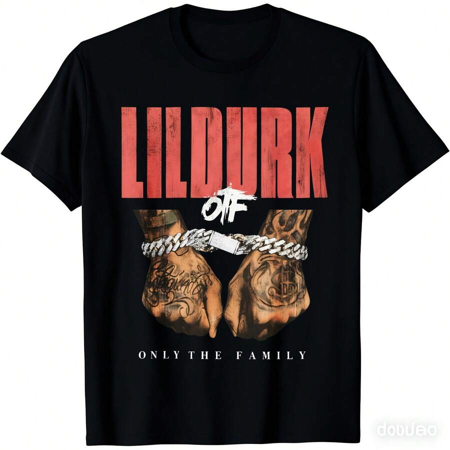 

New Durk Only The Family Black T Shirt Mens Size Large Rapper Music Hip Hop Picture Of 6 T-Shirt Men 5XL різнокольоровий