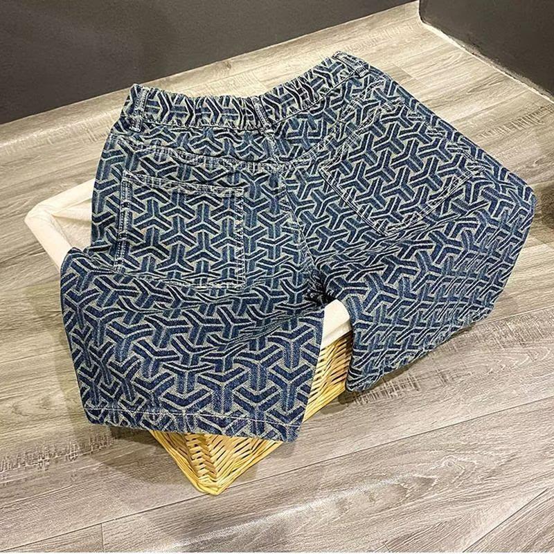 Men's Retro Summer Loose Fit Denim Work Shorts