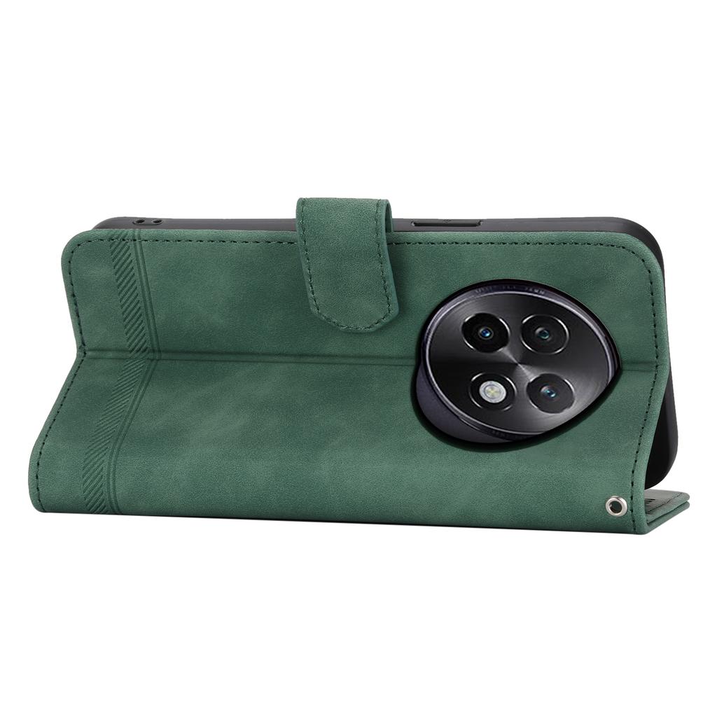 DIERFENG DF-03 For Realme 13+ 5G/13 Pro 5G (China) Leather Case Lines Imprint Wallet Phone Cover