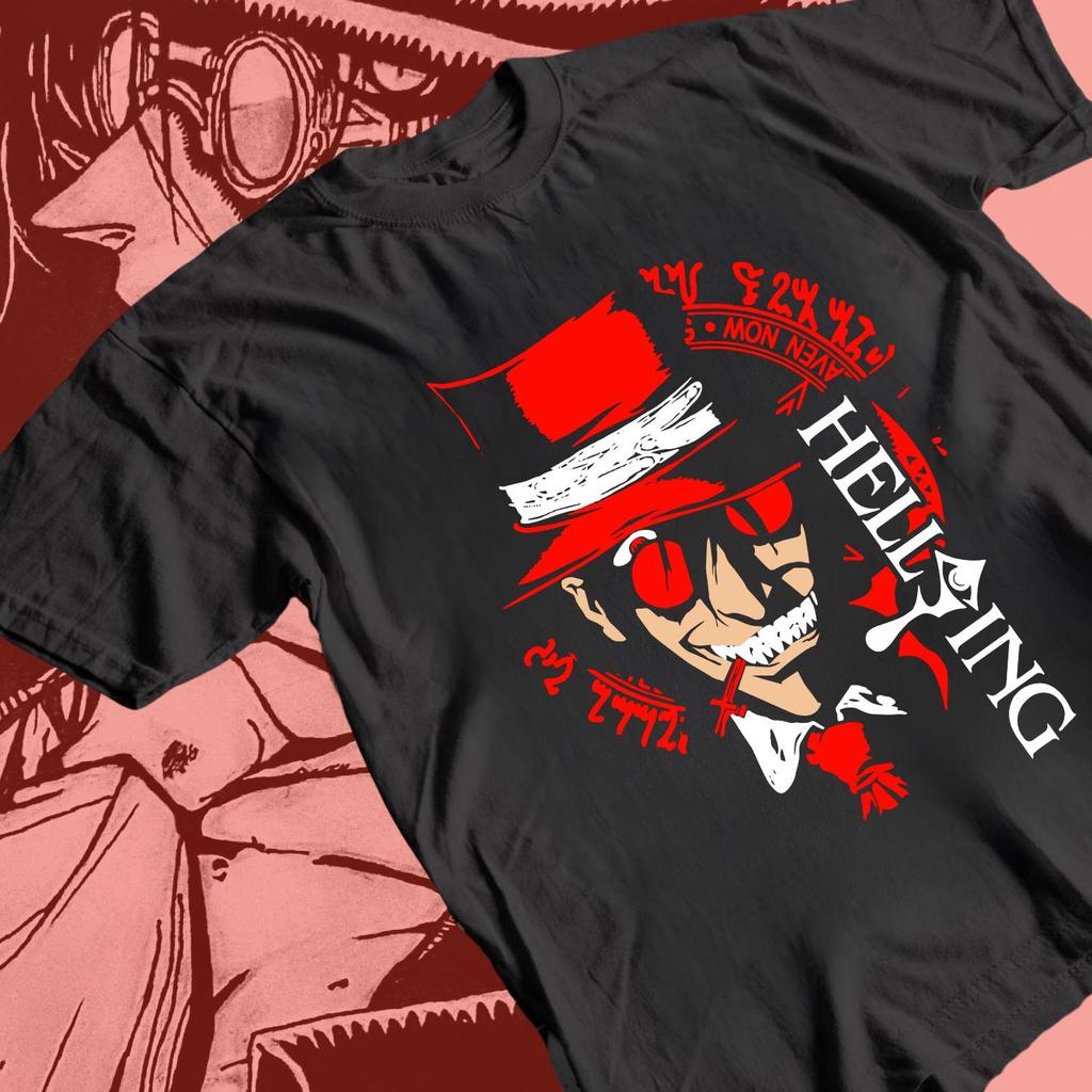 Hellsing Anime Tshirt Alucard Gift Vampire Comic Shirt for Men and Women Summer Cotton Loose Fashion Short Sleeve Top
