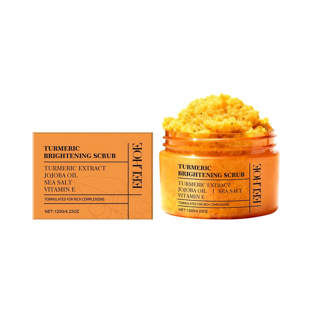 EELHOE Kurkuma Peeling Rozjaśniający Skórę Produkty Rozjaśniające Peeling do Całego Ciała Usuwanie Martwego Naskórka Gładki Peeling Solą Morską