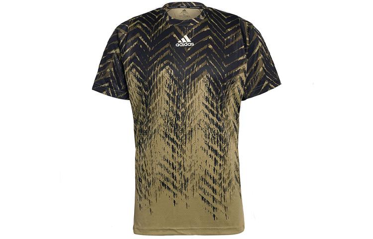 

Adidas T Shirts Men s Black/Gold Crew Neck Moderate Straight Fit H31121 M