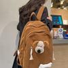 This Year, It Is Popular for Junior High School and High School Students To Use Practical Schoolbags, Backpacks, Light Retro Corduroy In Autumn and W