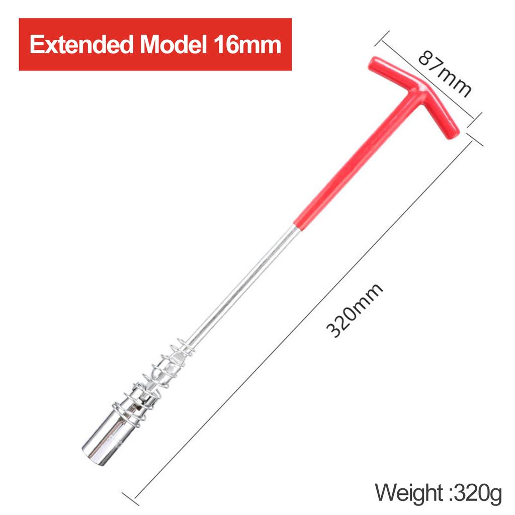 Universal Spark Plug Socket Wrench Set with T-Handle Durable CR-V Steel High Torque round Head for Car & Motorcycle Maintenance