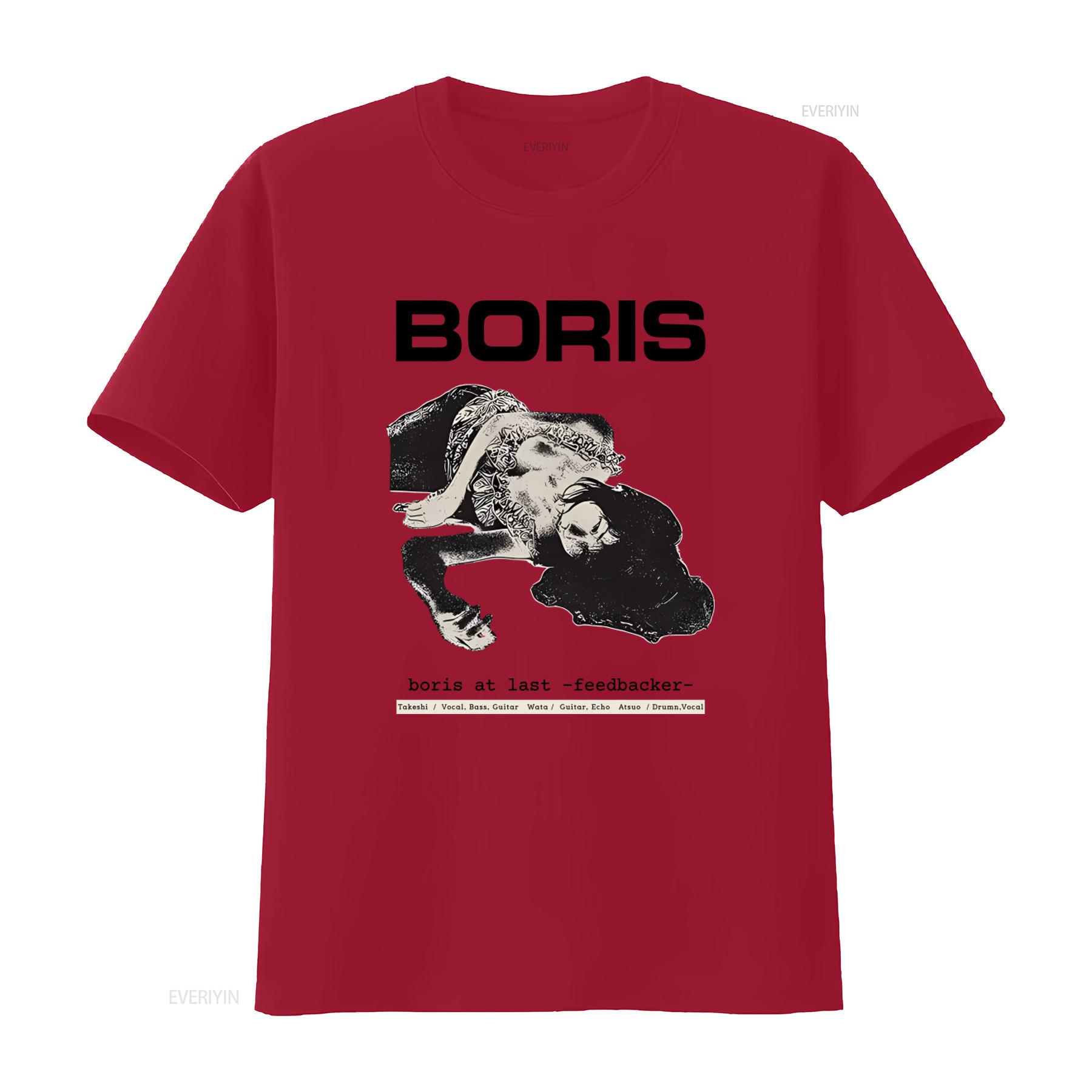 

Boris At Last Feedbacker Psychedelic Rock Noise Band T shirt for vintage Washed Versatile Unisex graphic fashion S