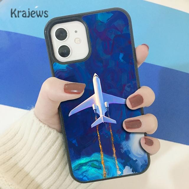 Krajews Aircraft Plane Airplane Soft Phone Case Cover For iPhone 14 5 SE 6s 7 8 Plus XR XS 11 12 13 Pro Max Samsung S21 S22ultra