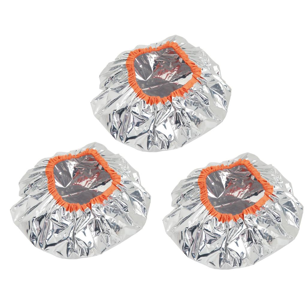 10pcs Hair Dye Processing Hat Constant Temperature Aluminum Foil Deep Conditioning Caps Silver