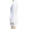 Vestido Blazer Feminino Gola V Manga Longa Bodycon Vestido de Trabalho Um Botão Babado Tubinho Formal para Escritório