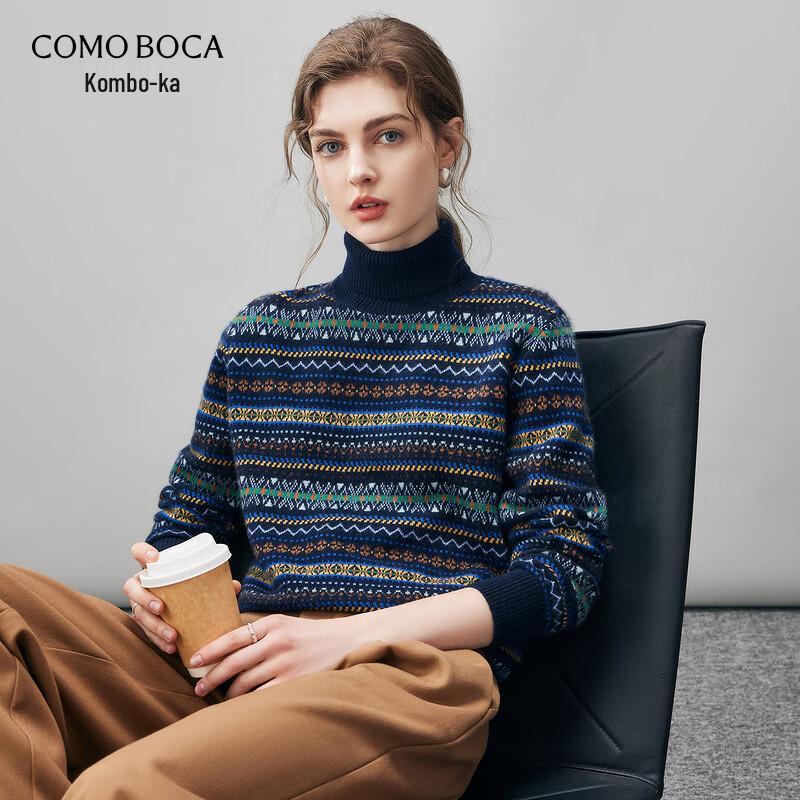 Женский кашемировый свитер с высоким воротником Commond Boca в стиле Fair Isle M