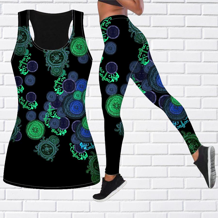 Blue Cells Print Yoga-Outfit für Damen, modische Workout-Leggings, Fitness, Sport, lässige Yoga-Hose