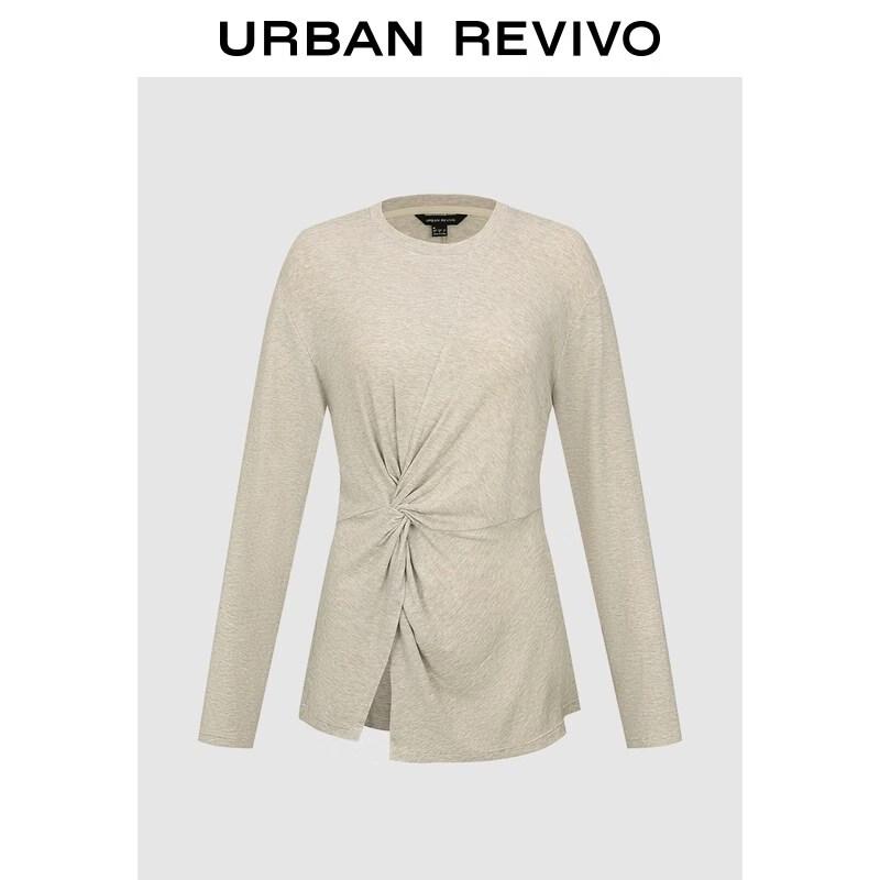 UR 2026 Spring Women s Twisted Crew Neck Long Sleeve T-Shirt XL