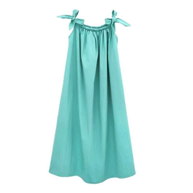 

Cha Li Cha Qi French Dress Neck Seaside Holiday Wind Summer Loose Sweet Small High-end Long Dress S синий
