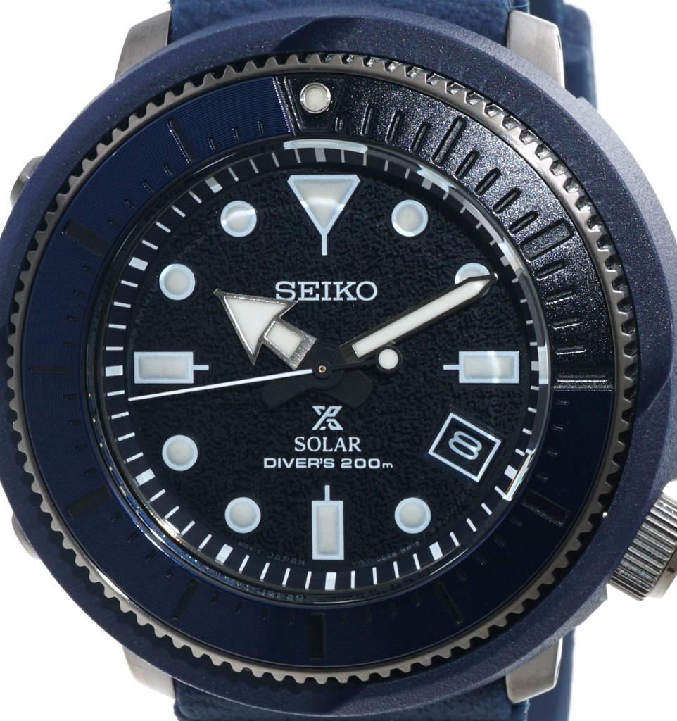SEIKO Prospex Street Sports Solar Diver 200M Watch with Blue Dial and Silicone Band Men's (SNE533P1)