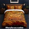 Lion Tiger Theme Custom Text Or Name 3Pcs Bedding Set,1 Flat Sheet & 2 Pillowcases Personalized Home Bedding