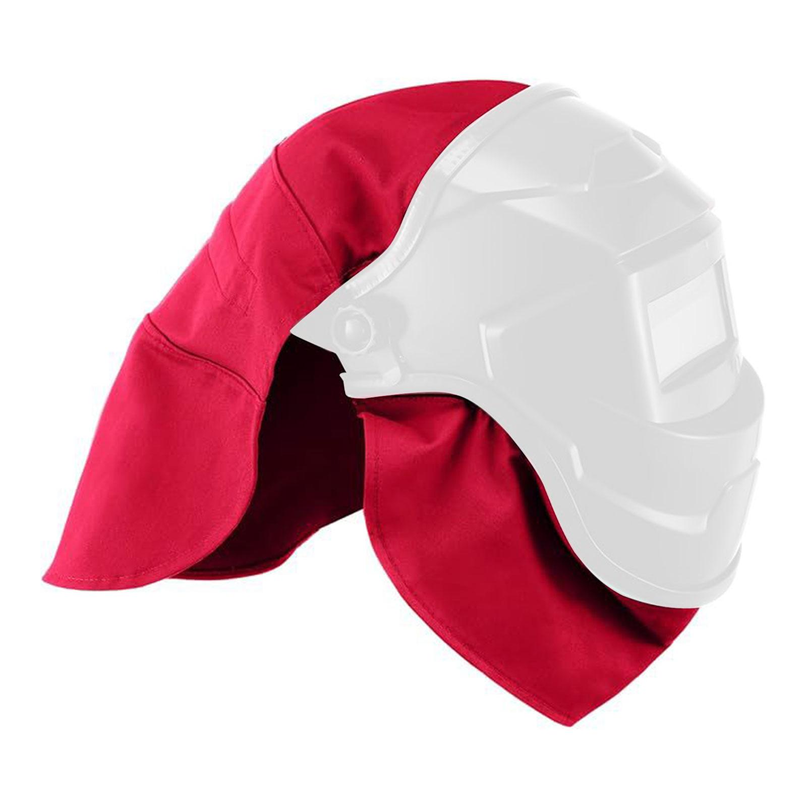 

Комплект из 2 предметов: чехол для сварочной маски и манишка из термостойкой кожаной ткани для защиты головы и шеи при сварочных работах красный