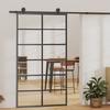 VidaXL Sliding Door ESG Glass and Aluminium 102x205 Cm Black, 29.19 Kg