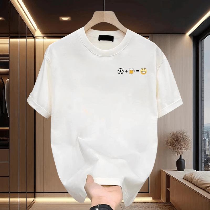 

Men s Cotton Printed Top Fashion Casual Short Sleeve Loose T-Shirts Men’s XXXL білий