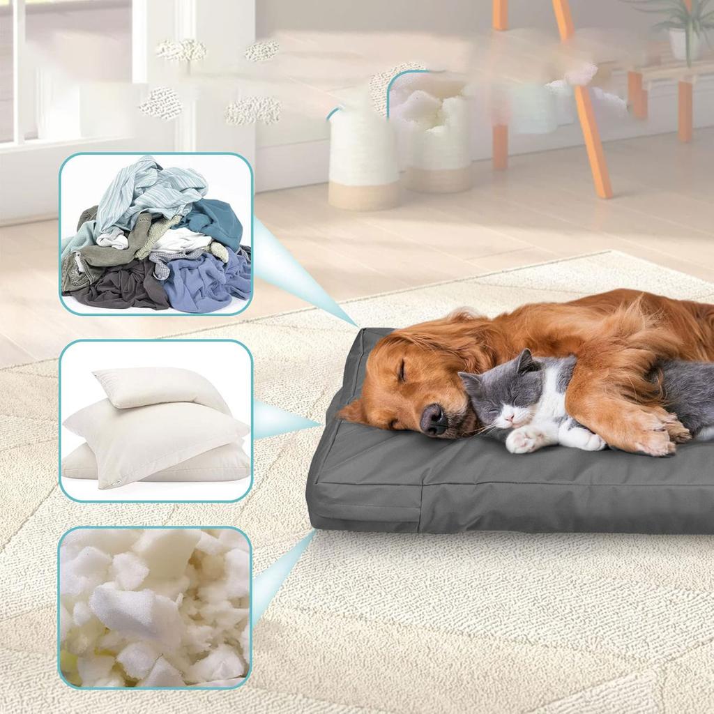 Oxford Cloth Dog Bed Cover Zippered Washable Dog Crate Pad Replacement Cover for Puppy Kitten Bed Cover Pet Supplies