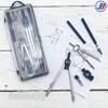 Professionelles Geometrieset Metallzirkel, 8-teilig, Geometrie-Präzisionswerkzeugset mit zerbrochener Aufbewahrungsbox, Zeichenwerkzeuge und Zeichnen