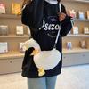 Portable Zipper Big Goose Plush Bag Solid Color Large Capacity Cute Duck Crossbody Bag Fluffy Doll Shoulder Bags Girls