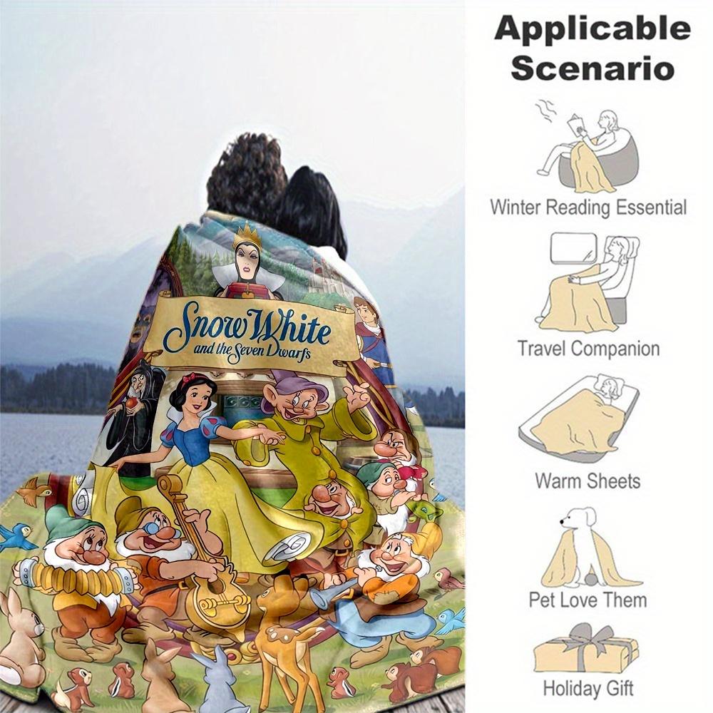 1pc, Disney Snow White and the Seven Dwarfs Blanket Soft Throw for Outdoor, Gift Idea, Living Room, Travel, Camping