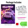 Halloween car pearl painting handmade diy art white pearl home decoration painting
