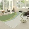 Modern Light Luxury Green Rugs for Living Room Abstract Decoration Large Carpets Non-slip Coffee Tables Mat Washable Bedroom Rug