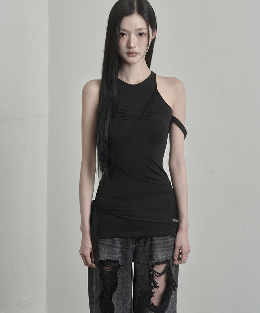 Inegi Contour Cross Strap Top (Black)