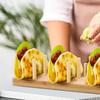 Eco Friendly Wood Taco Holder Bamboo Appetizer Server Kit Vintage Taco Tray Organizer  Kitchen