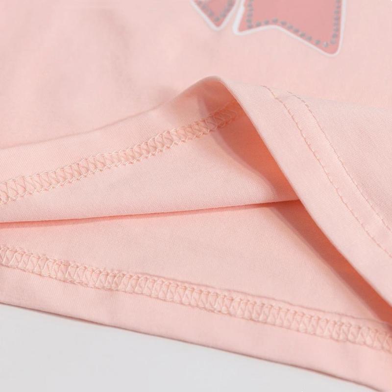 Girls Summer Thin Short Sleeved Candy Colored Simple Cotton Mesh Bow Children's Short Sleeved Sweet T-shirts Baby Princess Tops
