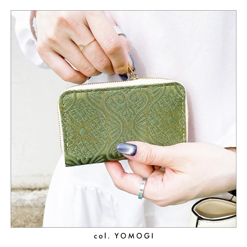 Coin Kotobuki Small Compact Accessory Japanese No Metal Japanese Mugwort Nishijin-ori Case, Pouch, Wallet, Wallet, Case, Leather, Pattern, Fittings,