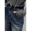 Qiushui Yiren Women's Classic Washed Straight-Leg Jeans