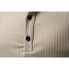 Summer European and American Casual Men's Short Sleeved T-shirt Button Henry Neck Pit Striped T Shirts Male Solid Color Top Tees