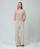 PINBLACK Contrast Tape Straight Pants Beige