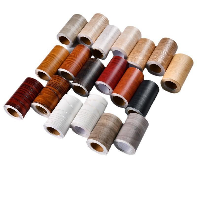 Self-Adhesive Wood Grain Baseboard & Door Frame Sticker - Waterproof Furniture & Window Sill Renovation Skirting.