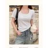 Quality square neck short-sleeved T-shirt women's summer new basic inner top