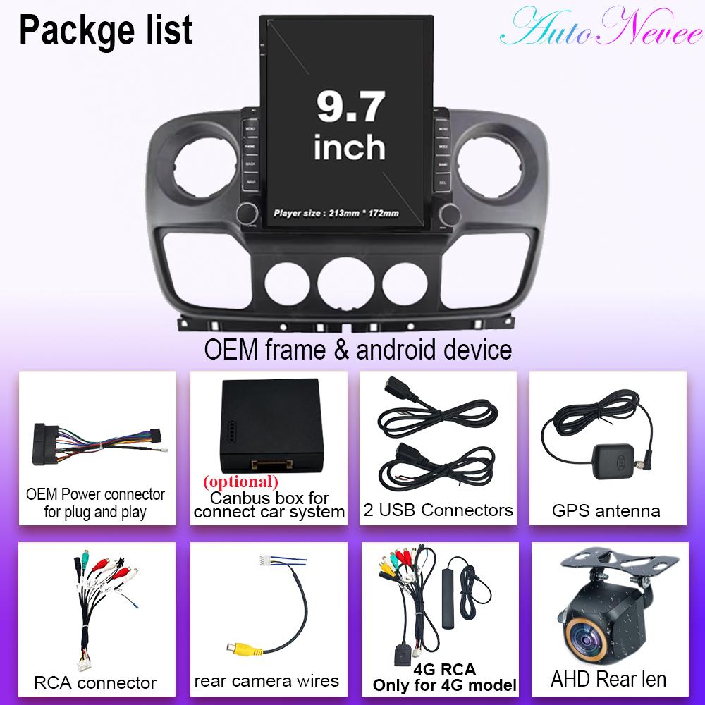 Car Android 14 For Renault Master Nissan NV400 Opel Movano 2010 - 2021 Navigation Touch Screen Multimedia Player Head Unit GPS