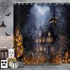 Halloween Shower Curtain, Vintage Gothic Spooky Funny Skull Skeleton Get Naked Bathroom Curtain Home Decor Waterproof Fabric