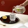 Homlly Clive Clear Bedside Carafe with Glass Cup for Bedroom or Kitchen